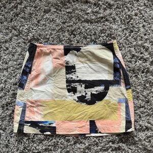 BDG Abstract Print Denim Mini Skirt